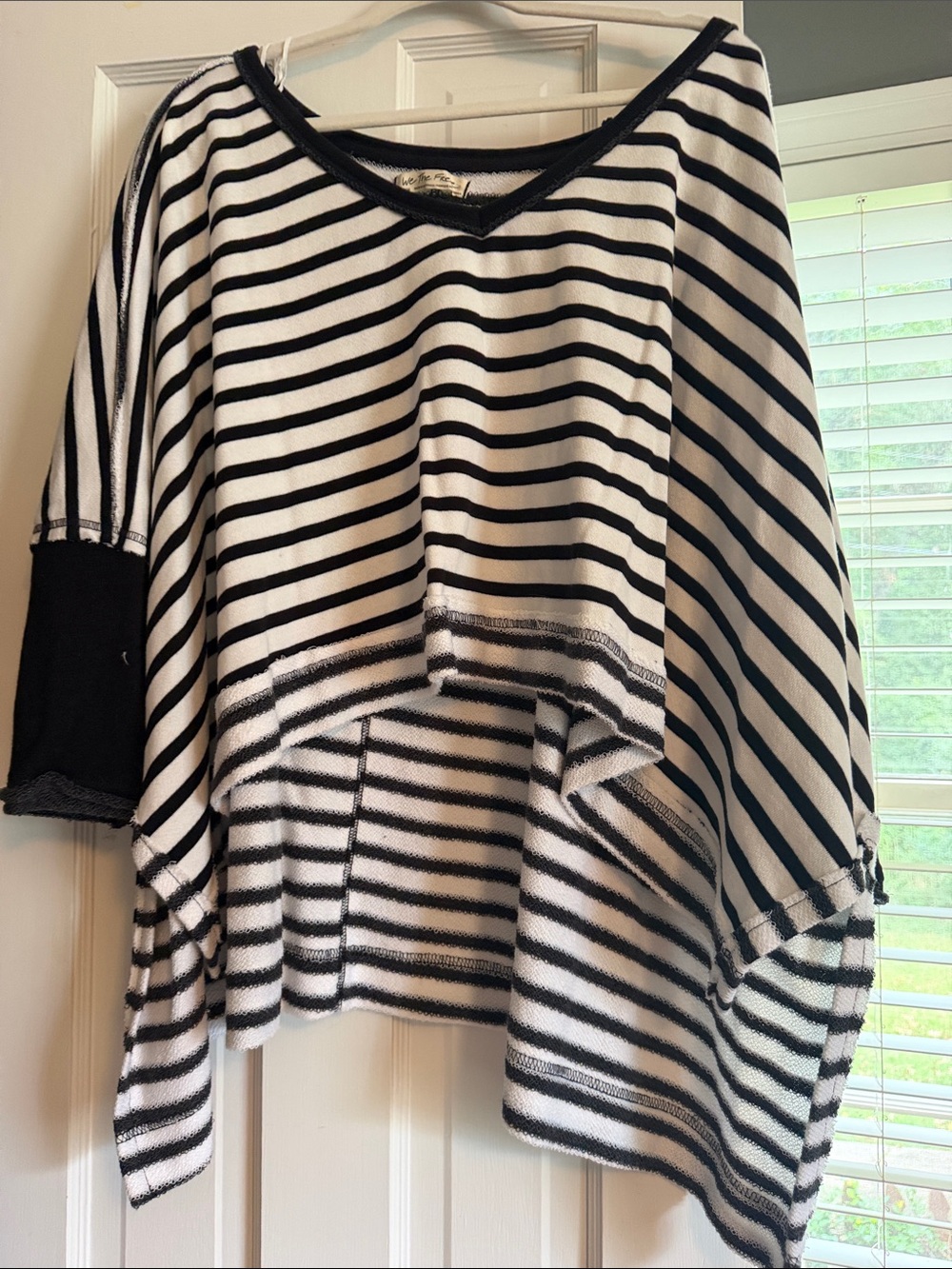 We The Free Black & White Striped Pullover Tunic